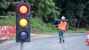 Temporary traffic lights in operation on Waterford road this week