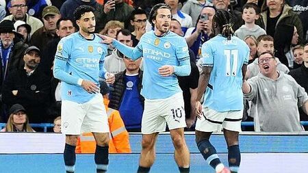 Jack Grealish and Omar Marmoush on target as Manchester City ease past Leicester
