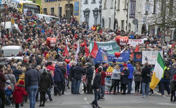 Thousands turned out to march in Waterford on Saturday for 24/7 Cardiac Care in 2019. Photo: Joe Evans