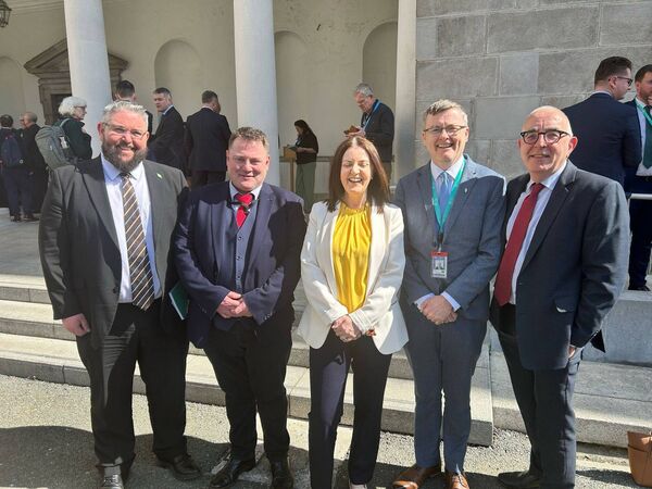 Deputy Conor McGuinness, Paul Mooney, Munster Express, Doreen Connolly, Munster Express, Deputy David Cullinane, and Dan Linehan, Manager, Irish Times Regionals and Waterford News &amp; Star.