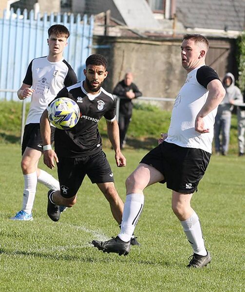Craig Crowley in control for Tramore against Star Rovers in the Munster Junior Cup Shield at Ozier Park on Saturday last. Craig Crowley in control for Tramore against Star Rovers in the Munster Junior Cup Shield at Ozier Park on Saturday last.