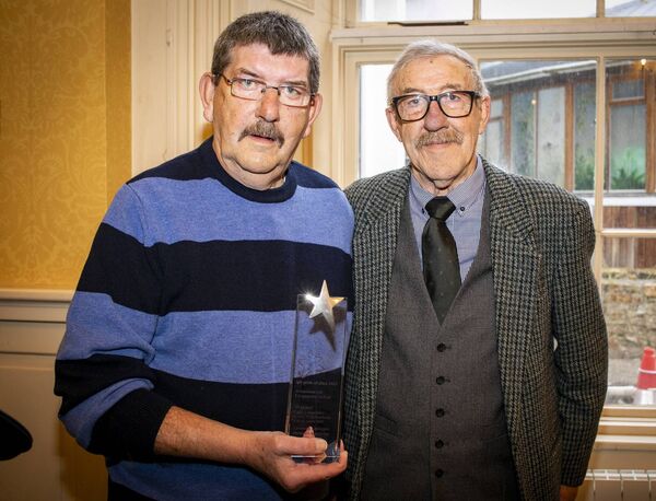Brothers, Joe and Guss Fitzgerald, pictured at City Hall for a Mayoral reception by former Metropolitan Mayor of Waterford Cllr Jody Power, for the Larchville Lisduggan Residents Association to acknowledge their Pride of Place award. Photo: Joe Evans
