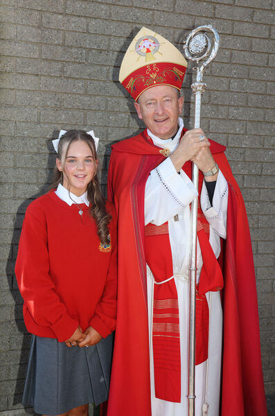  Zoey Lyons, St. Ursula's, who was confirmed by Bishop Alphonsus Cullinan at the Sacred Heart Church. 