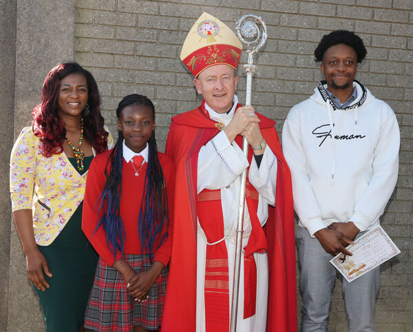  Carle Mujarnji, St. Ursula's, who was confirmed by Bishop Alphonsus Cullinan, at the Sacred Heart Church. Photo: Joe Evans