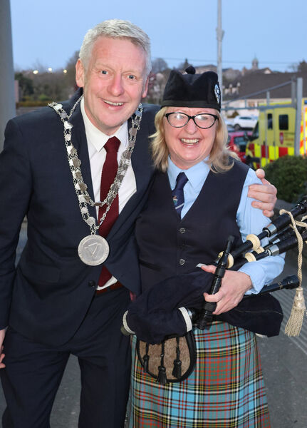  Mayor of Waterford City &amp; County Cllr Jason Murphy and Maxine Keoghan, at the Sacred Heart Church for the annual, Waterford City Massed Band, charity concert 2025, in aid of, Special Olympics Waterford, Irish Red Cross, Waterford Branch and 50 Shades of Exceptional. Photo: Joe Evans