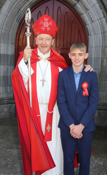  Aaron Hartery, St. Declan's, who was confirmed by Bishop Alphonsus Cullinan, at St. John's Church. Photo: Joe Evans