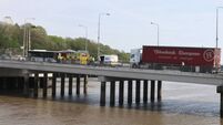Gardaí and fire service at the scene of an incident on Waterford's Rice Bridge