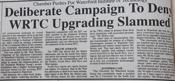 Making the headlines in Waterford's past Making the headlines in Waterford's past