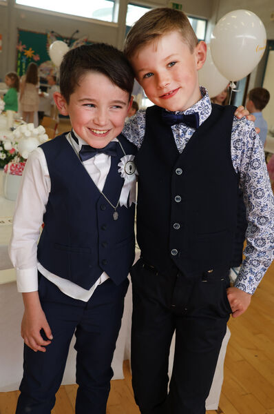  Leo Nolan and Isaac Duffy Curtin, Gaelscoil Phort Láirge, who received their First Holy Communion at St. Mary's Church, Ballygunner.