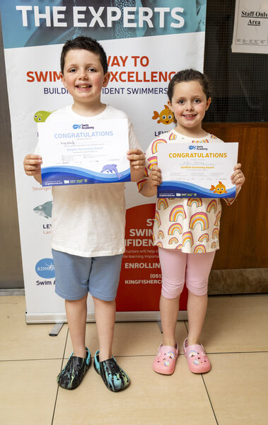 Harry and Kate, who received their Level 6 and 3 swimming certificates at Kingfisher. Harry and Kate, who received their Level 6 and 3 swimming certificates at Kingfisher.