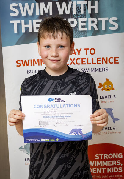 James, who received his Level 6 swimming certificate at Kingfisher. James, who received his Level 6 swimming certificate at Kingfisher.