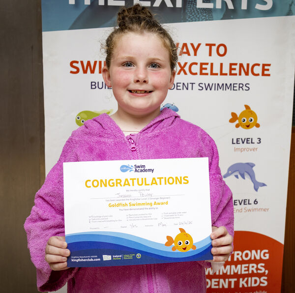 Jessica who received her Level 3 swimming certificate at Kingfisher. Photo: Joe Evans Jessica who received her Level 3 swimming certificate at Kingfisher. Photo: Joe Evans