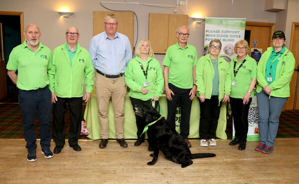  Ray Barry, Liam Tabb, John Owens, Ani Pets Tramore, sponsor, Noeleen Barry, Edward McBride, Ann Kennedy, Eleanor McBride and Jo Parsons, at St Anne's Tennis Club for the annual fund-raising tournament for Waterford Viking Branch of the Irish Guide Dogs.