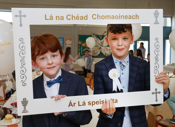 Donnach and Theo, Gaelscoil Phort Láirge, who received their First Holy Communion at St. Mary's Church, Ballygunner. All Photos: Joe Evans Donnach and Theo, Gaelscoil Phort Láirge, who received their First Holy Communion at St. Mary's Church, Ballygunner. All Photos: Joe Evans