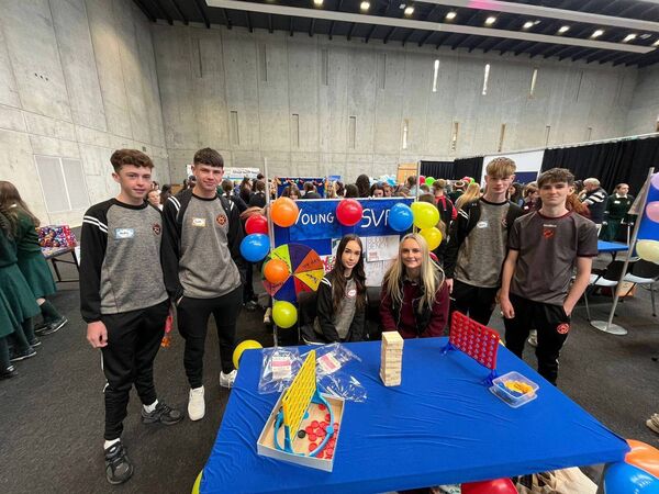 Some of the students pictured at the SVP event in SETU Arena.