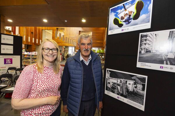 The AIB Press Photographer of the year award 2025 exhibition visited Waterford Central Library. Pictured are Tracy McEneaney, Executive Librarian, Waterford Libraries and Norman Storey. Photograph: Patrick Browne The AIB Press Photographer of the year award 2025 exhibition visited Waterford Central Library. Pictured are Tracy McEneaney, Executive Librarian, Waterford Libraries and Norman Storey. Photograph: Patrick Browne