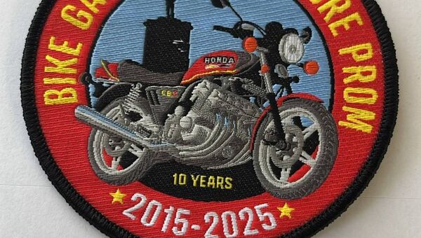 The commemorative patch will be available to the first 850 visitors to the event. Pic: Bike Gathering Facebook