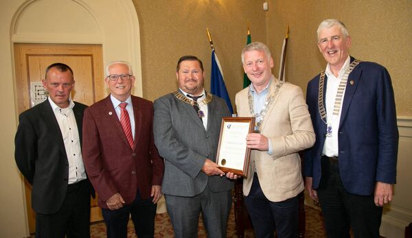 Metropolitan Mayor Cllr. Joe Kelly, Ivan Grimes, Director Of Services, WC&amp;CC and James O'Loughlin, District Governor, Lions Club Ireland. Photo: John Power