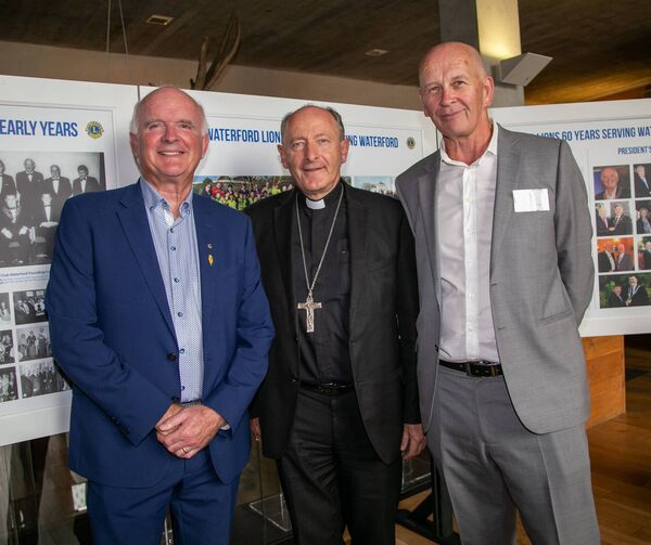Attending at the Garden Room were Tony Lee, Lions Club, Bishop Alphonsus Cullinan, Bishop Of Waterford &amp; Lismore, and Gerry Ronan, Lions Club. Photo: John Power