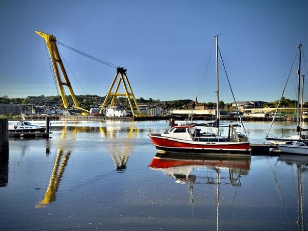 The towering and awe-inspiring Hebo 9 crane, which docked in Waterford City at the weekend. Photo: Joe Evans