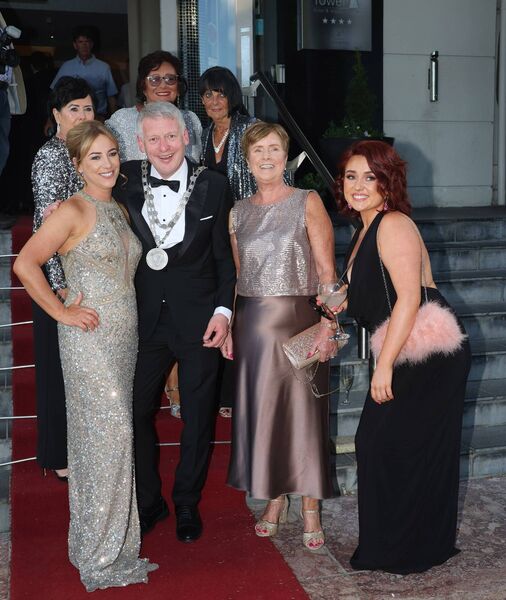 Mayor of Waterford City &amp; County Cllr Jason Murphy with his fiancée, Nicola and friends, at the Mayor's Charity Gala Ball in the Tower Hotel. Photo: Joe Evans