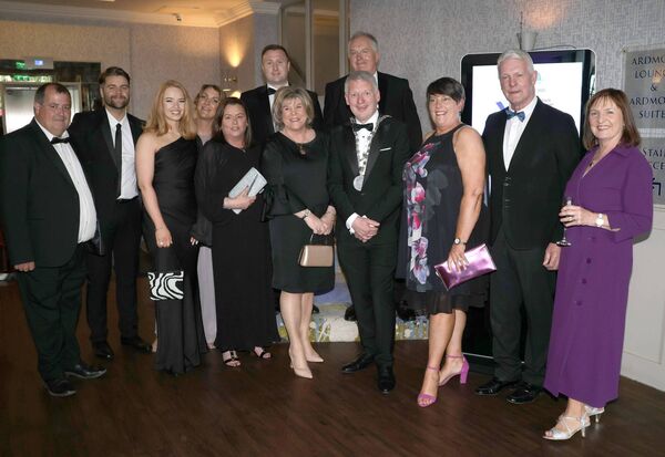 Mayor of Waterford City &amp; County Cllr Jason Murphy and Minister Mary Butler with members of Fianna Fail, at the Mayor's Charity Gala Ball in the Tower Hotel. Photo: Joe Evans