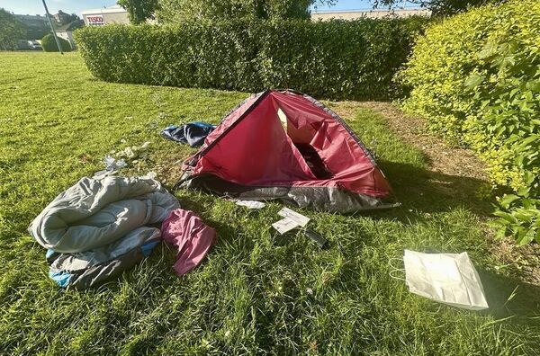 The paraphernalia was found in a green area near Tesco Poleberry. Photo: Joe Evans The paraphernalia was found in a green area near Tesco Poleberry. Photo: Joe Evans
