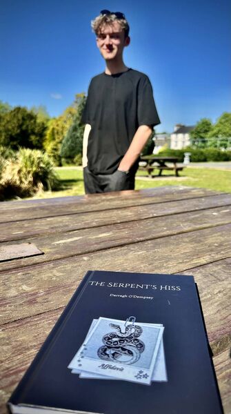 Darragh O'Dempsey, with his new book The Serpent's Hiss. Photo: Joe Evans Darragh O'Dempsey, with his new book The Serpent's Hiss. Photo: Joe Evans