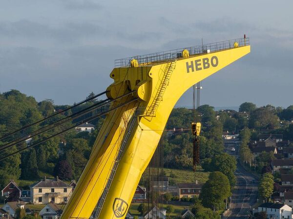 The HEBO 9 crane that will move the bridge superstructure into place. Pic: Peter Grogan