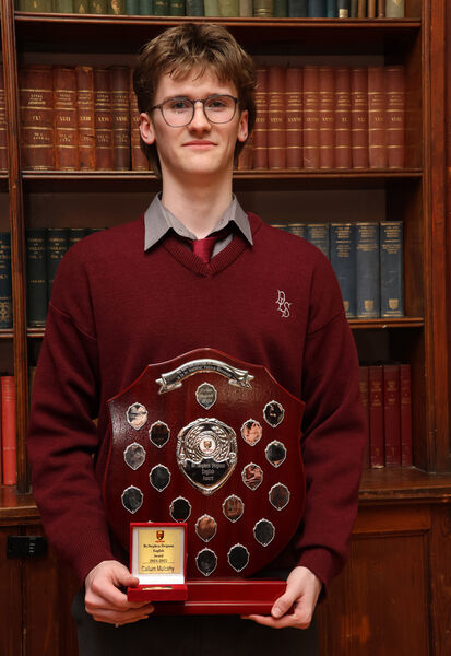 Callum Mulcahy, Br. Stephen Duignan English Award, at the De La Salle College Senior Awards Evening. Callum Mulcahy, Br. Stephen Duignan English Award, at the De La Salle College Senior Awards Evening.