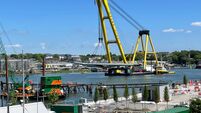 WATCH: The second section of Waterford's Sustainable Transport Bridge sections edges ever closer to position