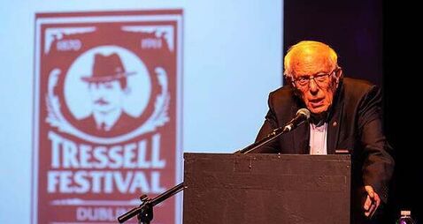 Bernie Sanders uses Dublin speech to urge workers to prevail in ‘war with oligarchy’