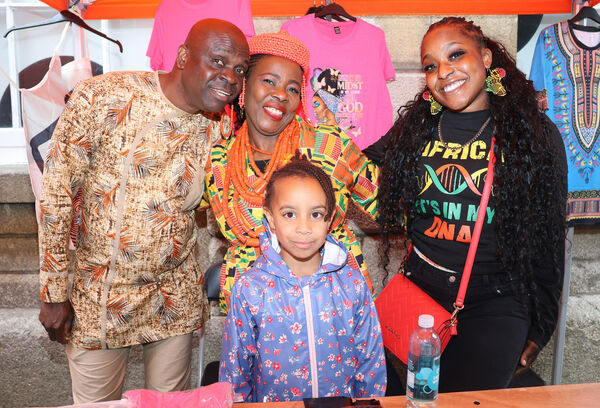  Daniel, Osas, Alice and Kelly, at Africa Day held at Waterford Cultural Quarter. Photo: Joe Evans