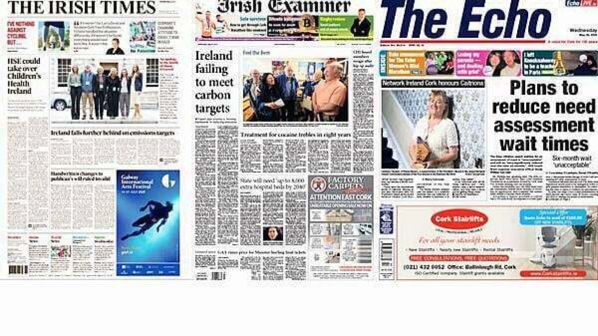 What the papers say: Wednesday's front pages