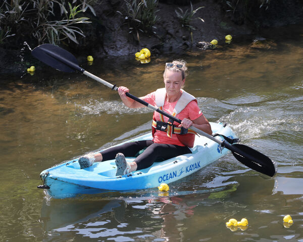 Pictured keeping the ducks swimming in the right direction! Pictured keeping the ducks swimming in the right direction!