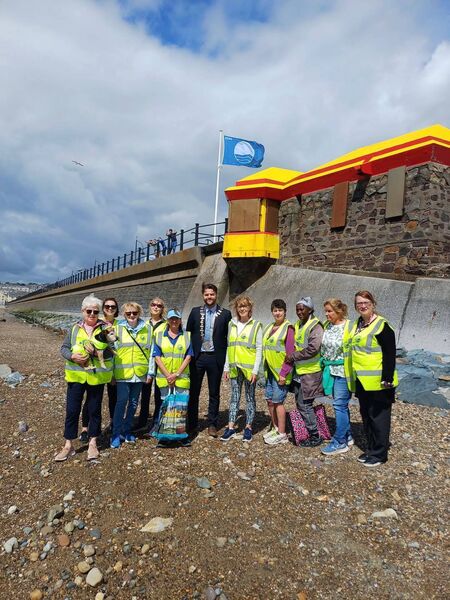 Deputy Mayor of Waterford City and County, Cllr Adam Wyse with members of Tramore Tidy Towns committee.