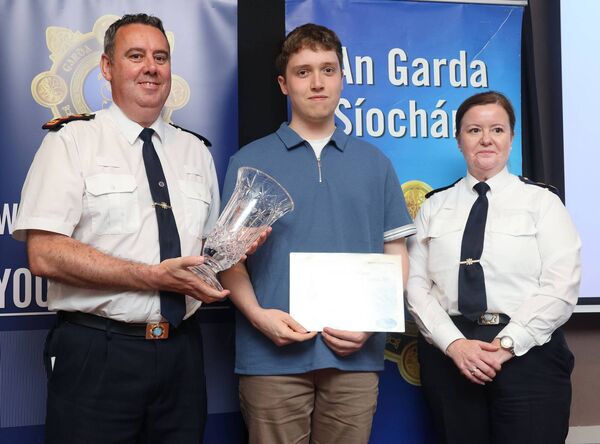 Chief Superintendent, Anthony Pettit, Conor Curran, Overall Individual Award Winner and Superintendent Fogarty. Chief Superintendent, Anthony Pettit, Conor Curran, Overall Individual Award Winner and Superintendent Fogarty.