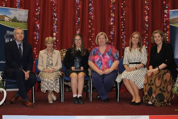 Mr Colm Rice, Deputy Principal; Ms Eileen Curtis, Former Chief Executive KCETB; Isabelle O’Brien, Student of the Year Award Recipient; Ms Michelle Jefford, Principal; Ms Laura Fitzpatrick, Deputy Principal; Ms Helen O’Connor, Deputy Principal Mr Colm Rice, Deputy Principal; Ms Eileen Curtis, Former Chief Executive KCETB; Isabelle O’Brien, Student of the Year Award Recipient; Ms Michelle Jefford, Principal; Ms Laura Fitzpatrick, Deputy Principal; Ms Helen O’Connor, Deputy Principal