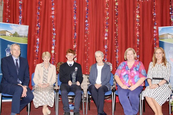 Mr Colm Rice, Deputy Principal; Ms Eileen Curtis, Former Chief Executive KCETB; Eric Kubinski, Sacred Heart of Mary Life Award Recipient; Sr Mary Gough, RSHM; Ms Michelle Jefford, Principal; Ms Laura Fitzpatrick, Deputy Principal. Mr Colm Rice, Deputy Principal; Ms Eileen Curtis, Former Chief Executive KCETB; Eric Kubinski, Sacred Heart of Mary Life Award Recipient; Sr Mary Gough, RSHM; Ms Michelle Jefford, Principal; Ms Laura Fitzpatrick, Deputy Principal.