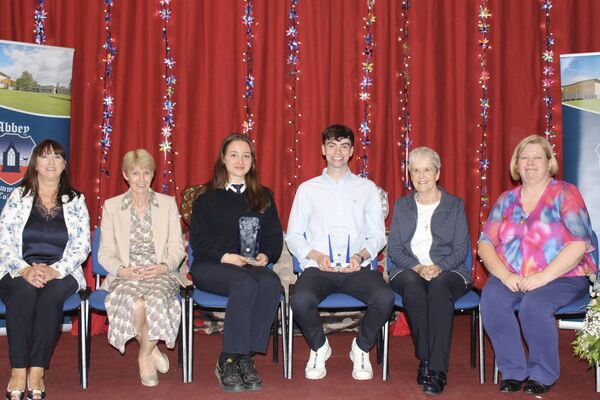 Ms Evette Cody, Awards Coordinator; Ms Eileen Curtis, Former Chief Executive KCETB; Vita Marohnic, Best Junior Cycle Results 2024; Jamie Wells, Best Leaving Certificate Results 2024; Sr Mary Gough, RSHM; Ms Michelle Jefford, Principal. Ms Evette Cody, Awards Coordinator; Ms Eileen Curtis, Former Chief Executive KCETB; Vita Marohnic, Best Junior Cycle Results 2024; Jamie Wells, Best Leaving Certificate Results 2024; Sr Mary Gough, RSHM; Ms Michelle Jefford, Principal.