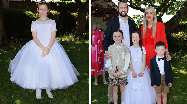 Harper Taylor O'Brien (left) and Rosie Barry (right), Our Lady of Mercy, who received their First Holy Communion at the Holy Family Church. Harper Taylor O'Brien (left) and Rosie Barry (right), Our Lady of Mercy, who received their First Holy Communion at the Holy Family Church.