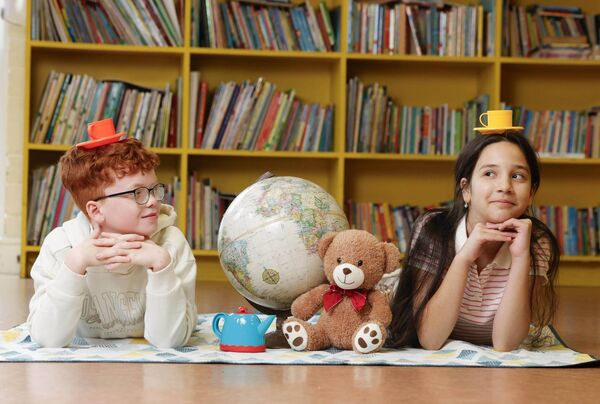 Corduff NS pupils Sebastian Byrne Stokes, left, and Roxanna Ioanovici are urging children across Ireland to host a Team Hope Tea Party in June. Picture: Conor McCabe Photography.