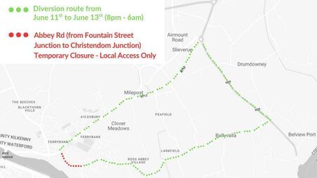 Nighttime resurfacing works to take place on Waterford's Abbey Road in Ferrybank