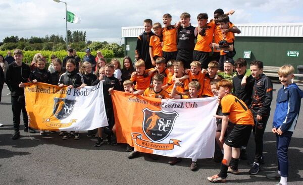 Southend United celebrate victory over Villa in the SFAI Under 13 Regional Final.