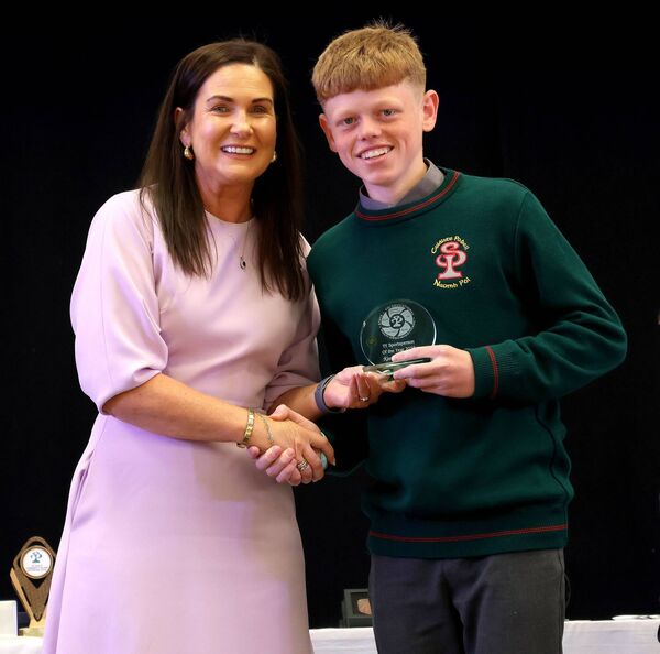 Ms. McDonnell, Principal, presented the TY Sportsperson of the Year Award to Keelan Murphy, at the St. Paul's Community College TY Graduation Evening. Photo: Joe Evans