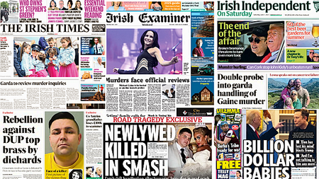 What the papers say: Saturday's front pages