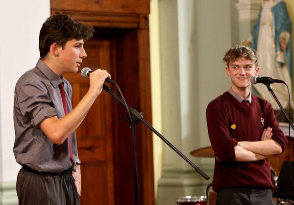 Billy Dwyer and Darragh O'Dempsey, who performed The Other Side at the De La Salle Summer Concert.