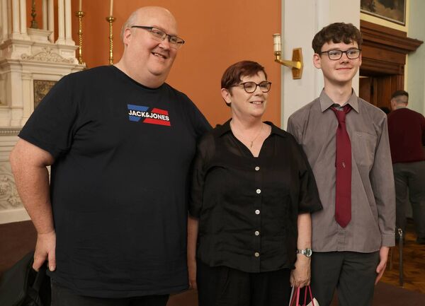 Wayne Brown, Pamela Harrison who is retiring as a teacher at the college and Luke Brown.