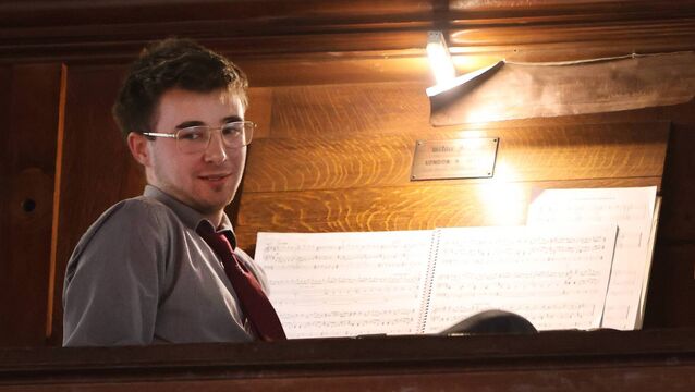 <p>Luke Farrell, who performed Pavan on the Chapel organ, at the De La Salle Summer Concert.</p>