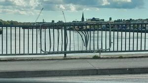 Section of the Rice Bridge in Waterford City damaged by collision repaired Section of the Rice Bridge in Waterford City damaged by collision repaired